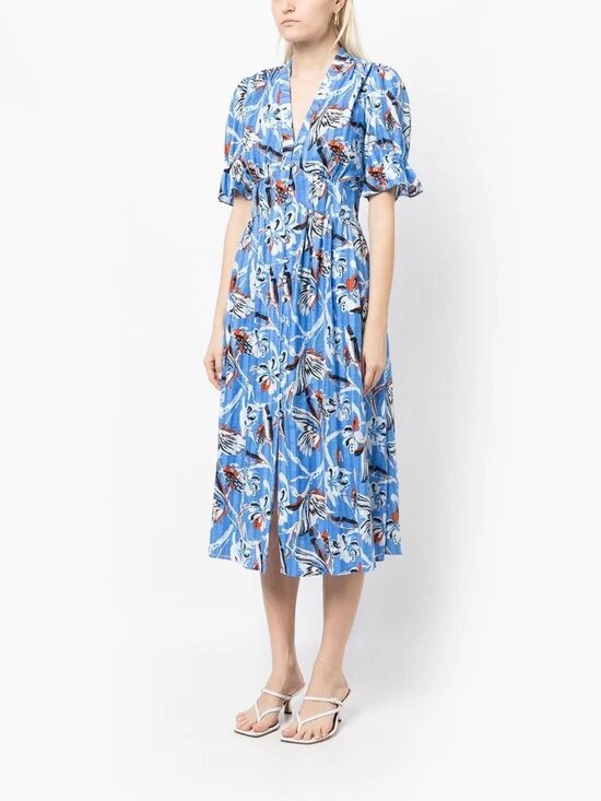 Diane Von Furstenberg Dresses & Skirts - Diane Von Furstenberg Erica Blue Floral Print Maxi Dress Size 2